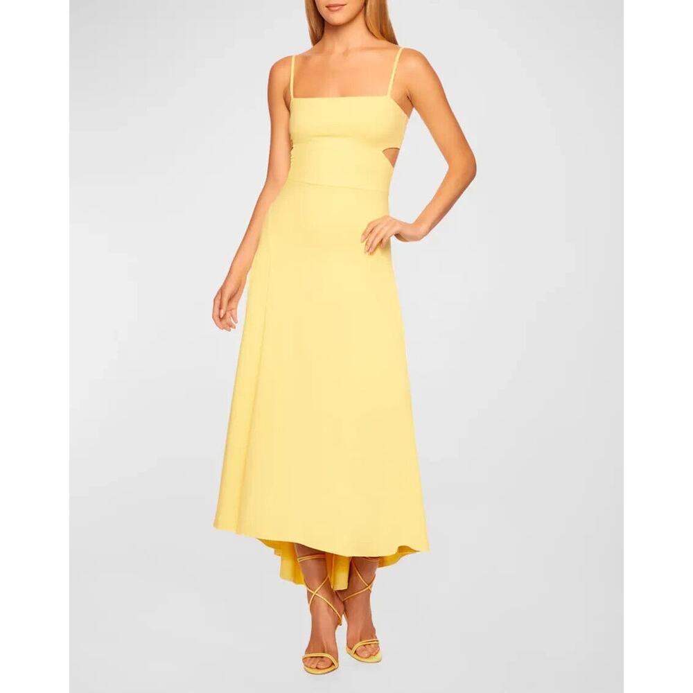 Susana Monaco Women's Sleeveless Cutout High-Low Hem Maxi Dress in Yellow Size S